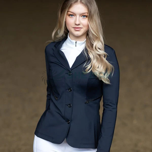 Chaqueta impermeable para montar a caballo para mujer, tela elástica transpirable, ropa de abrigo ecuestre elegante para entrenamiento, chaqueta de competición - Product Image 5