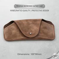 Étui à lunettes en cuir PU vieilli de qualité supérieure Blue Feather, pochette portable pour lunettes avec doublure douce, vente en gros, étui à lunettes personnalisé