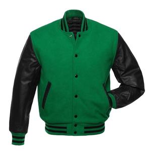Vente en gros de vestes d'hiver personnalisées pour hommes blouson bombardier de baseball en fourrure de mouton avec broderie en chenille grande taille tricoté - Product Image 2