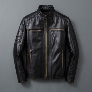Genuine <b>Sheepskin</b> Bomber Leather <b>Jacket</b> Men Motorcycle Leather <b>Jackets</b> Multi Color Mens Leather <b>Jacket</b> - Product Image 4