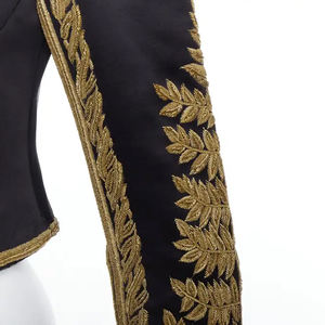 Dernière veste d'hiver avec motif solide de broderie de lingots vintage et veste brodée de service OEM à col montant - Product Image 5