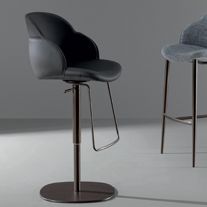 Tabouret rembourré réglable bicolore Siège large et dossier haut, proposé pour être installé pour le rembourrage du sol du bar 2811428 - Product Image 4