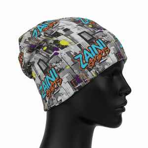 Bonnet pour femme haut de gamme 320 GSM Polyester tissu extensible chaud respirant conception personnalisé transfert de chaleur Logo jacquard bonnet casquette - Product Image 4