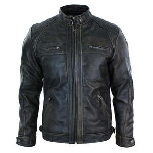 Chaqueta de cuero de la mejor calidad para hombre Chaqueta de cuero original Diseño vintage Chaqueta de estilo motorista genuino para hombre Envío DDP - Product Image 3