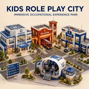 Cité de jeu de rôle innovante pour enfants avec module interactif de formation professionnelle, projet de simulation de parc d'attractions intérieur créatif - Product Image 1