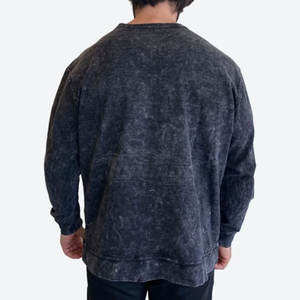 Sudadera de lavado ácido de alta calidad transpirable algodón poliéster sólido Casual estampado XL XS tallas suéter de invierno teñido liso - Product Image 3