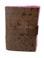 Carnet en cuir unisexe marron format A4, 100 feuilles, écologique, non ligné, bords festonnés, gaufré, emballé dans une boîte cadeau, idée cadeau