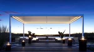 Pérgola Retráctil de Aluminio con Techo de Láminas para Espacios Exteriores Modernos - Product Image 5