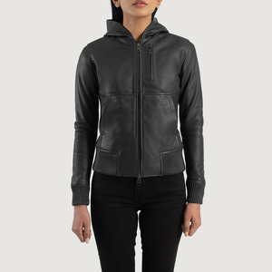 Premium Quality Low Price Female <b>Winter</b> <b>Leather</b> <b>Jackets</b> Zipper up Warm <b>Winter</b> Outwear Fashion Hooded Women <b>Jackets</b> - Product Image 4
