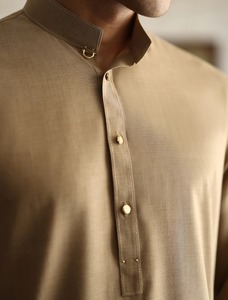 Traje informal Shalwar Kameez para hombre Fabricación profesional Conjunto de 2 piezas de manga larga con botones Estilo tradicional - Product Image 2