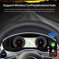 Panel Instrumen Digital LCD HD 12,3 inci untuk Audi A6 A7 2012-2018, Wireless CarPlay Android Auto Plug & Play