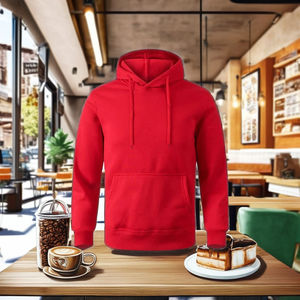 Sweat-shirts en molleton à col rond pour homme de qualité supérieure, fabrication OEM, prix bas, logo brodé, impression, 100% coton, couleur rouge - Product Image 4