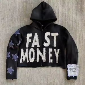 Sweat à capuche zippé unisexe pour homme Vintage Washed Distressed Bottom recadrée 100% coton French Terry Meilleure vente Loose Boxy Fit Winter - Product Image 6