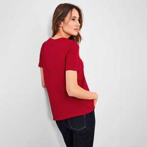 Camiseta de algodón 100% informal para mujer de mejor diseño, camiseta en blanco al por mayor para métodos de impresión digital femenina - Product Image 3