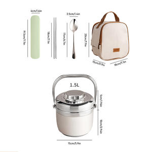 Scatola pranzo invernale isolata in acciaio inossidabile lunga 12 ore, studente multistrato, ufficio sottovuoto scatola per pranzo - Product Image 4