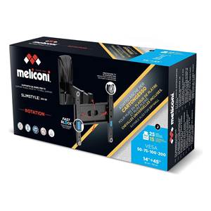 Support mural pour moniteur TV 25 kg de charge VESA 200x200 SlimStyle Plus 200 SR CG Noir 480966 - Product Image 2