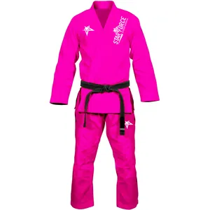 Kostum Merek Seni Bela Diri Seragam Karate Judo Taekwondo Gi Setelan Katun Set Unisex Seragam Pelatihan Pakaian Olahraga