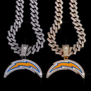 Collar con Colgante de Rayo de Los Ángeles en Plata Fina de Lujo con Baño de Oro y Moissanita, Estilo Hip-hop, Regalos de Aniversario - Product Image 1