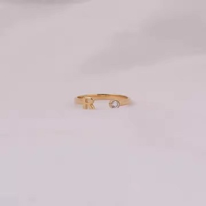 IGI certificado personalizado 14KT oro R diseño corte redondo laboratorio cultivado diamante compromiso anillo retrato solitario regalo perfecto - Product Image 1