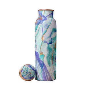 Botella de Agua de Cobre Puro con Adhesivo de Diseño Floral Negro, Precio Bajo, Empaque Premium, para Beber Agua - Product Image 4