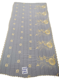 Voile de coton brodé floral islamique style Dubaï Sky Gold avec strass, respirant, léger et doux pour femmes musulmanes, 2,2 m - Product Image 3
