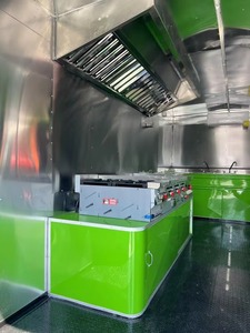 Green Modern Stainless Steel Mobile Food Trailer Fully Equipped Vending Concession Truck Double Axle Serving Window for Events - Product Image 5