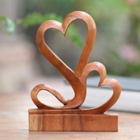 Sculpture abstraite en bois moderne ornement artistique de bureau à domicile sculptures de statue d'art en bois extérieur