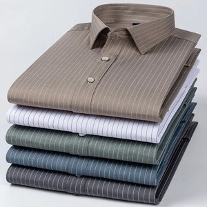 เสื้อเชิ้ตผู้ชายแขนยาวผ้าถักเนื้อผ้าฝ้าย 100% ระบายอากาศได้ดี ไม่ต้องรีด ไม่ยับ สวมใส่สบาย เหมาะสำหรับฤดูร้อน - Product Image 6