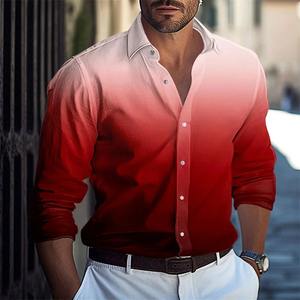 Serie de camisas informales para hombre, colección de diseñador rojo, blanco y negro para Otoño Invierno 100%, lona de algodón, ropa suave y cómoda - Product Image 6