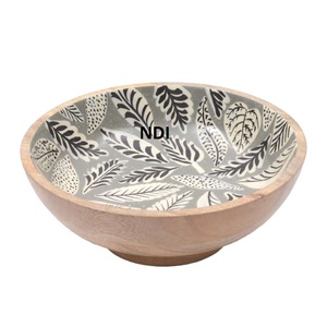 ชามไม้สำหรับสลัดผลไม้ชามไม้เคลือบเงาสำหรับตกแต่งบนโต๊ะอาหารดีไซน์พิเศษ - Product Image 4