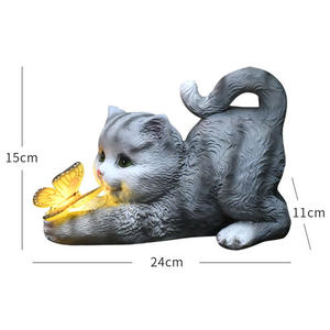 Vente en gros de figurine décorative sculpture de chat à bas prix meilleure vente affichage de jardin solide sculpture et statue vaisselle - Product Image 3