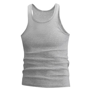 2025 Nueva ropa deportiva para hombre, camiseta sin mangas de algodón con cuello redondo para correr y culturismo, chaleco liso para deportes y ejercicio - Product Image 1