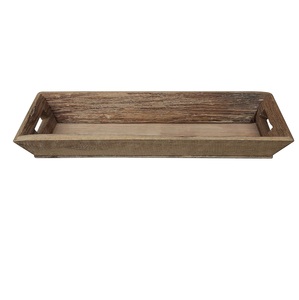 Bandeja rectangular de madera de acacia de grano de madera natural, Plato decorativo hecho a mano, tamaño personalizado, color de madera natural - Product Image 1