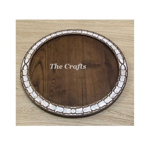 Plato de Servir de Madera y Nácar con Forma Redonda de Primera Calidad para Chocolate, para Uso Doméstico - Product Image 6