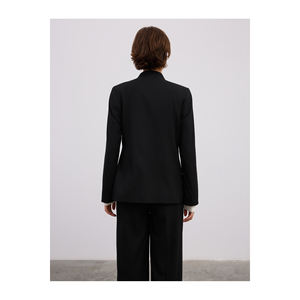 Chaqueta Blazer de Viscosa para Mujer con Detalle de Hebilla Decorativa - Product Image 1