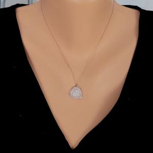 Collar de Plata de Ley 925 con Ojo Turco y Corazón, con Piedra Blanca y Detalles en Oro Rosa, Ideal para Regalo - Product Image 1