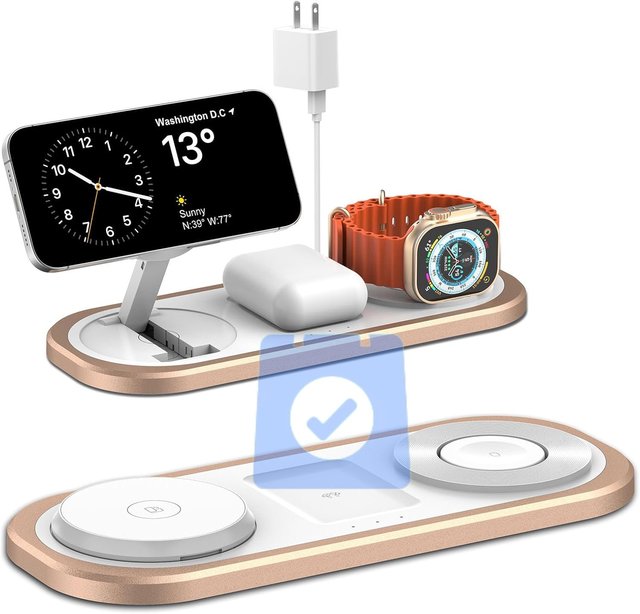 OEM 3-in-1 All One Magnetic Wireless Charging Stand (Model T816-F) High-Power (>1000W) Fast Charger Dock Foldable Compatible