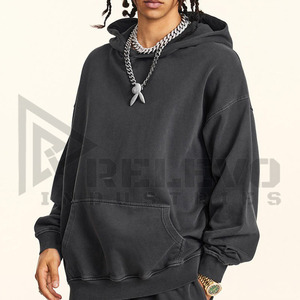Sudadera con Capucha Morada Lavada al Ácido para Hombre, Gruesa, 100% Algodón, Talla Grande, Invierno, Forro Polar, Estilo Urbano - Product Image 4