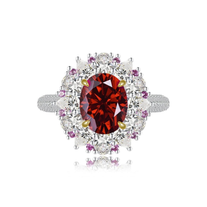 Anillo solitario de diseñador 3,0 Ct corte ovalado Moissanite diamante joyería Halo compromiso CVD anillo de oro para mujer - Product Image 3