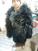 Manteau en fourrure de renard de Mongolie véritable, court, à capuche, pour femmes seniors, de haute qualité, écologique, à séchage rapide, motif 3D