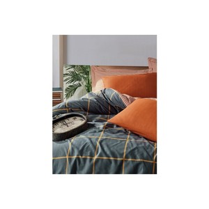 Cotton Box Modern Double Duvet Cover <b>Set</b> Stark Cinnamon with Geometric Pattern for Home Use - Product Image 2