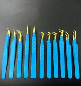 ขนตาปลอมสำหรับต่อขนตาเพิ่มวอลลุ่มสีชมพูแหนบปลายสแตนเลสสตีลความแม่นยำ90องศา - Product Image 6