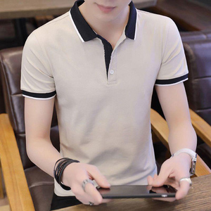 Ropa OEM de manga corta con diseño de logotipo personalizado, ropa de hombre, Camiseta con cuello de seda helada, polos de moda con solapa para hombre - Product Image 4