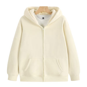 2025 nouveau Oem hommes 100% coton 500 Gsm blanc poids lourd sweat à capuche zippé blanc avec Logo personnalisé en gros pour sweats à capuche brodés - Product Image 5