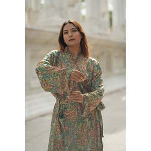 Vestido Kimono de Lujo en Mezcla de Seda, Suave y Transpirable, Largo y Tejido, para Mujer, Ideal para Damas de Honor, Playa, Resort, Ropa de Dormir y Ropa de Estar por Casa - Product Image 4