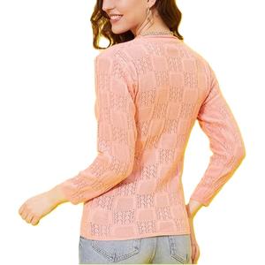 Jersey de punto elegante para mujer, Top informal de invierno y otoño para mujer, cuello redondo acrílico 100% - Product Image 2