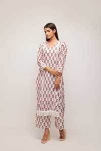 Tela de aspecto de diseñador de excelente calidad, estilo bohemio hippie, talla única, hasta el suelo, Kurta recto Natural, conjuntos de artículos - Product Image 4