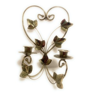 Candelero de pared de Metal dorado para iluminación decorativa, candelabro de vela de hoja moderna para decoración de pared de salón - Product Image 2
