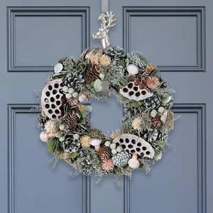 Soporte de almacenamiento de metal dorado cepillado Árbol para chimenea de Navidad Soporte de suspensión de exhibición de repisa decorativa festiva - Product Image 3