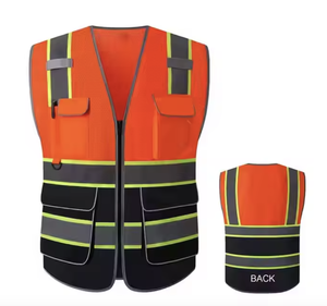 Color sólido con cinta reflectante Hi Vis Seguridad en el trabajo Chaleco reflectante Ropa de trabajador Uniformes - Product Image 1